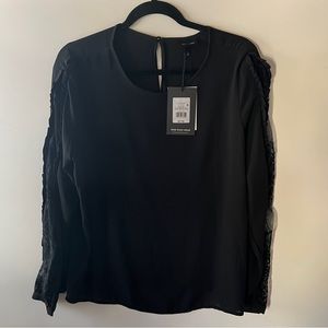 NWT Who what wear sizeL made in China 
Black long sleeve w/ lace sleeve detail